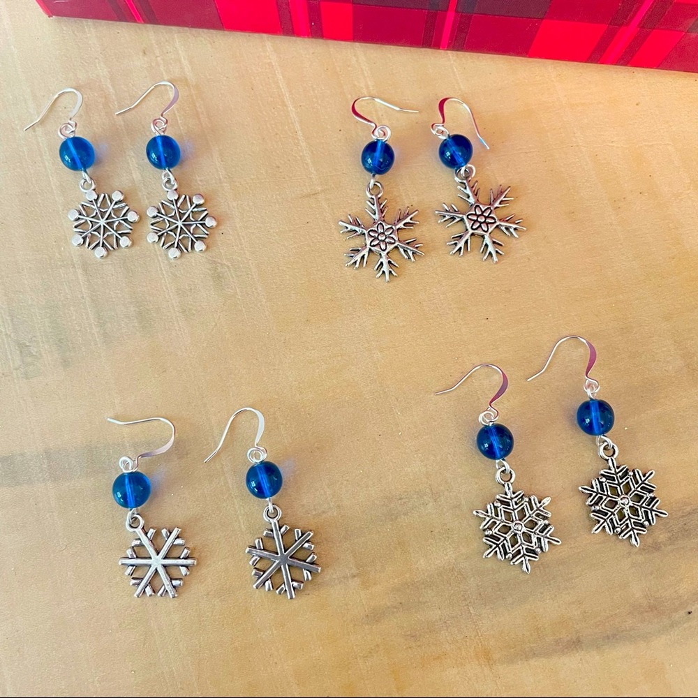 $10 SALE Snowflake & Blue Bead Earrings—ONLY 2 STYLES LEFT!! Outdoor Fun - Picture 6 of 6
